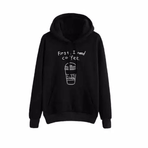 Fairy.Stories Sweater Hoodie Wanita  I NEED COFFEE-3