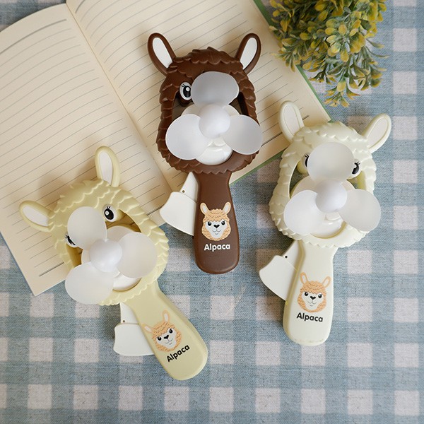 MINI FAN / KIPAS ANGIN TANGAN MANUAL KARAKTER ALPACA