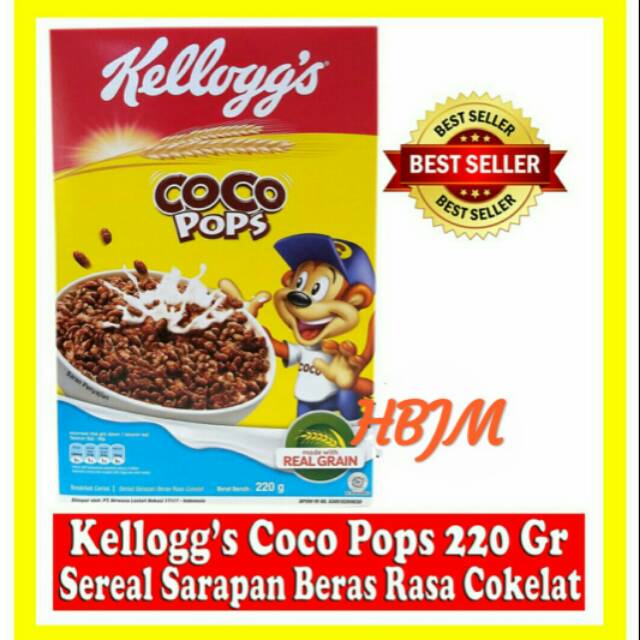 

KELLOGGS COCO POPS 220 GR SEREAL SARAPAN BERAS RASA COKELAT-KELLOGG'S