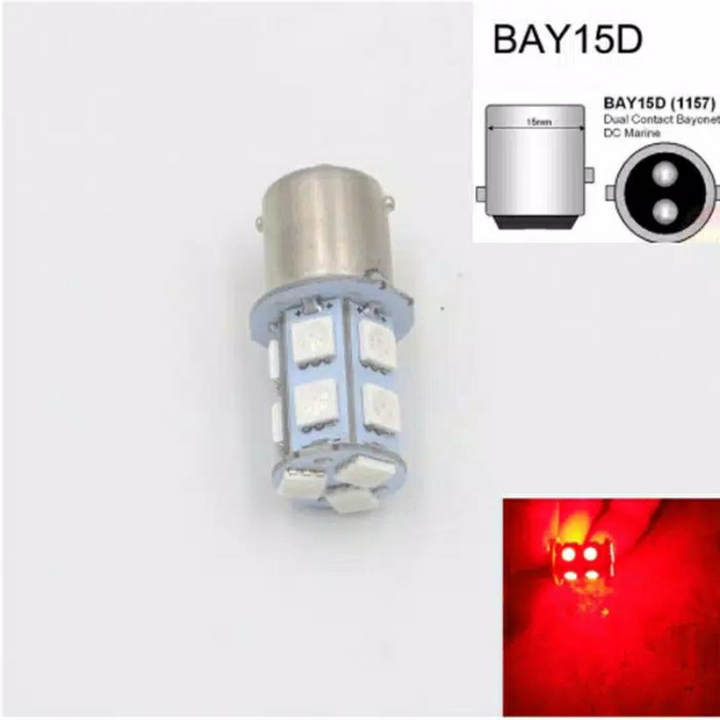 Lampu LED Kedip Rem Stop 13 LED 12V Strobo Motor