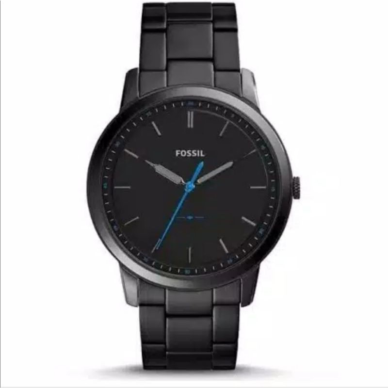 Jam Tangan Fossil FS5308 Pria Black Minimalist Dial Ion Plating Original