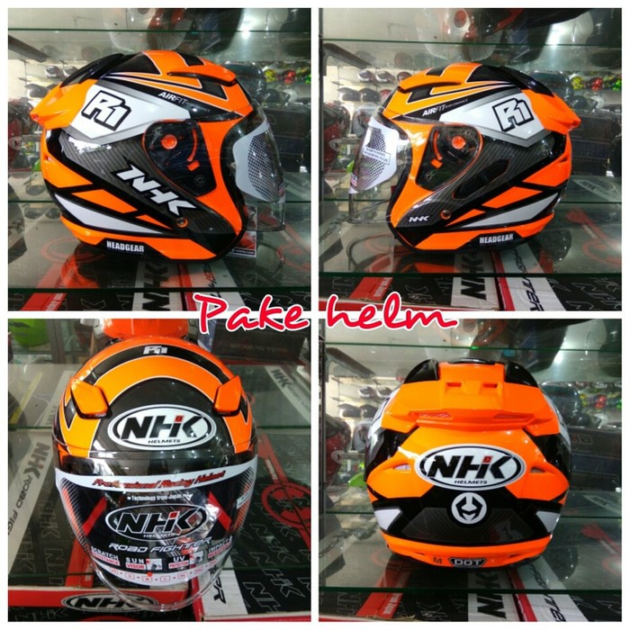 BEST QUALITY HELM NHK HELM NHK R1 GIGA ORANGE FLO
