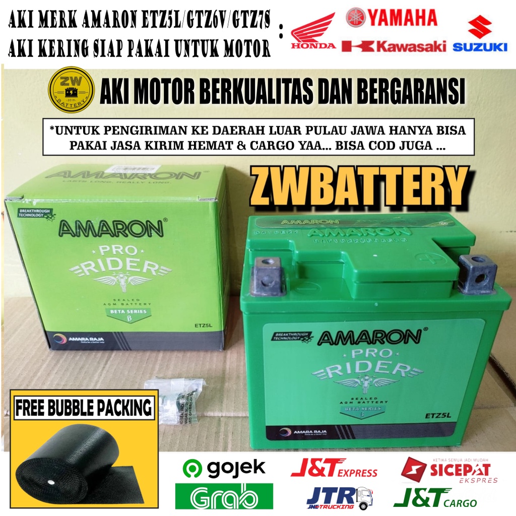 Jual Aki Motor Vario 125, CB 150R Old/New, Satria Fu ETZ5L/GTZ6V AMARON