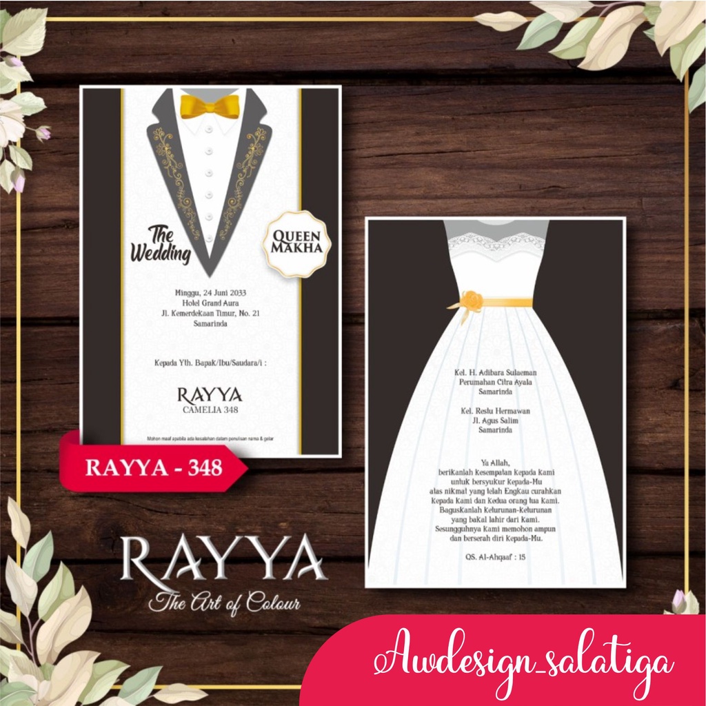 UNDANGAN PERNIKAHAN MURAH UNIK ELEGAN UNDANGAN NIKAH MINIMALIS BLANGKO RAYYA 348