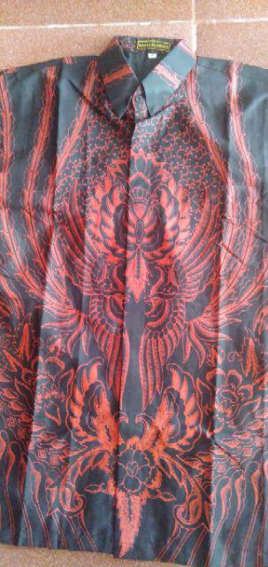 Peksi Merah Kemeja Batik Pria Batik Solo Modern Kemeja Pria Lengan Pendek Ori By Alethea