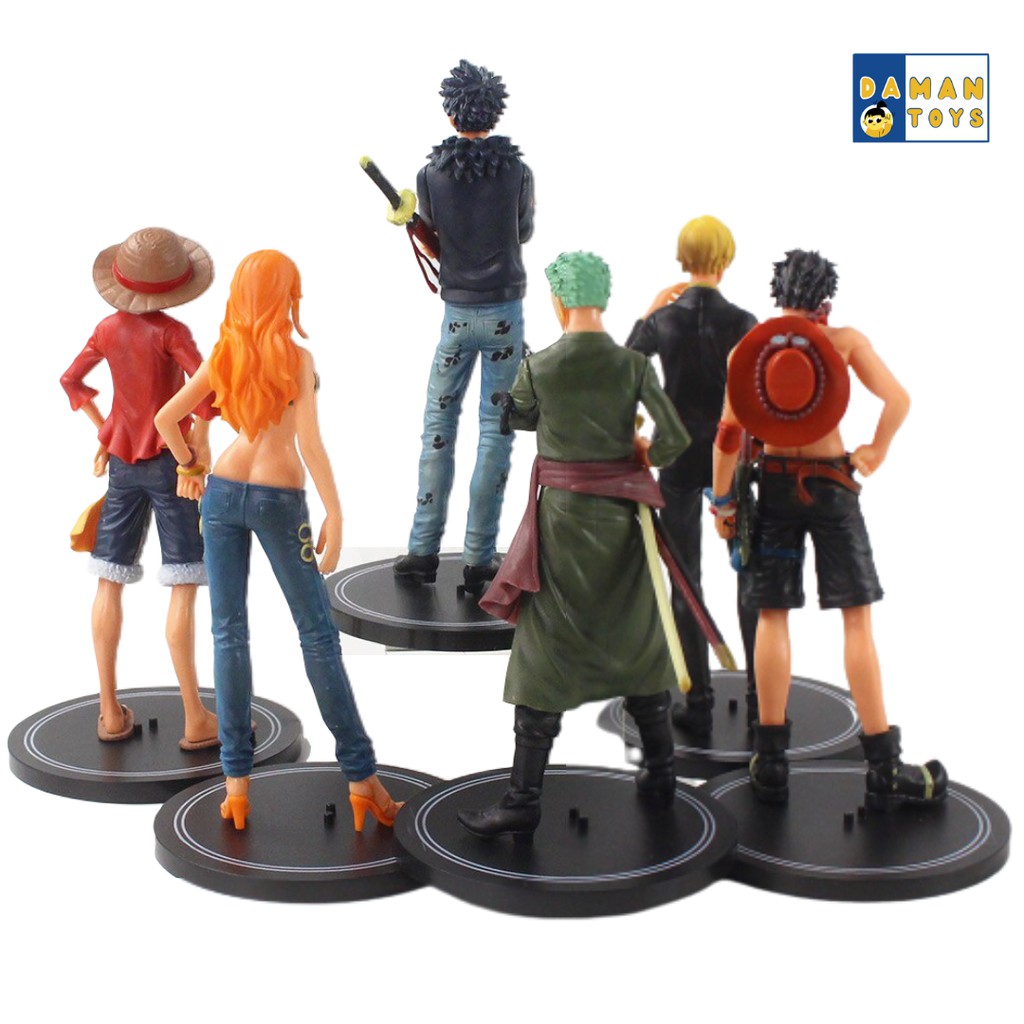 Anime Action Figure One Piece Set 6 Luffy, Zoro, Nami, Water Law, Vismoke Sanji, Portgas D.Ace