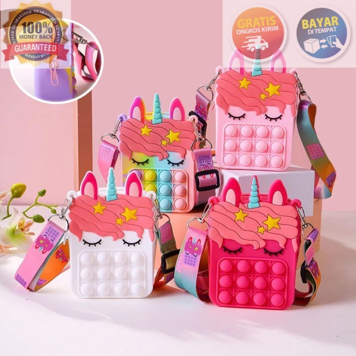 

COD Tas Selempang Sling Bag Pop It mainan anak Pop ITS Fidget Push Toys - Putih KEREN KADO TERKINI