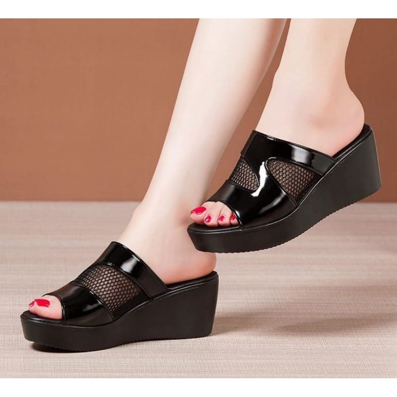 ABBUSHOES Af 48 wedges sandal jaring milano sol karet  7cm
