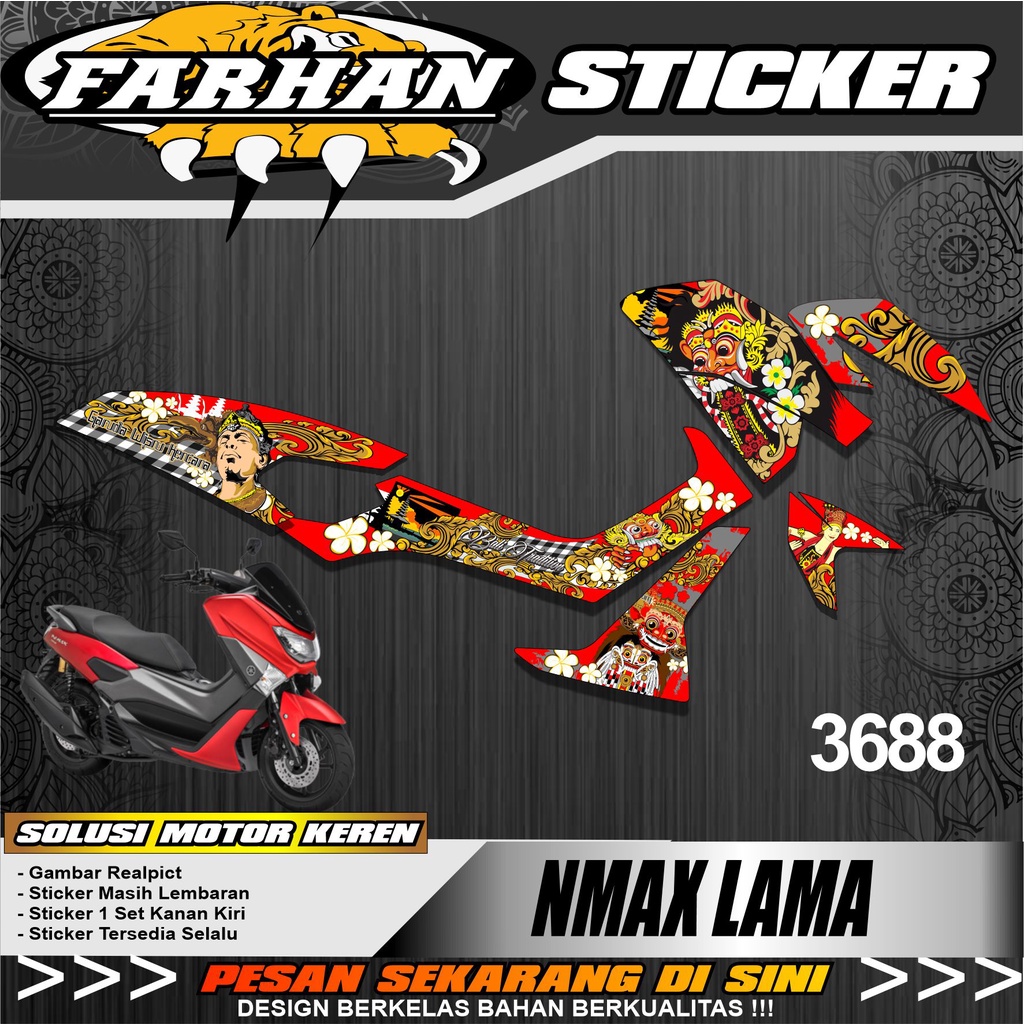 f3688 Striping sticker Motor Yamaha Nmax Lama Semifull Variasi lis - Variasi stiker Striping Skotlet
