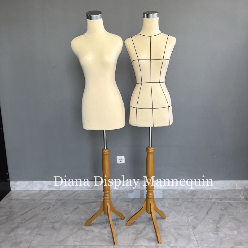 PATUNG MANEKIN WANITA DEWASA DRESS MAKING FULL FOAM BUSA TUSUK JARUM POLOS POLA SET DENGAN KAKI BESI