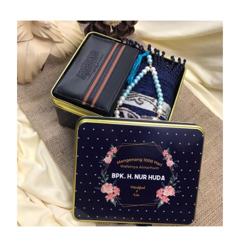 Hampers Gift Box Tin Sajadah Al Quran Souvenir Pengajian Tahlilan - Hampers Lebaran