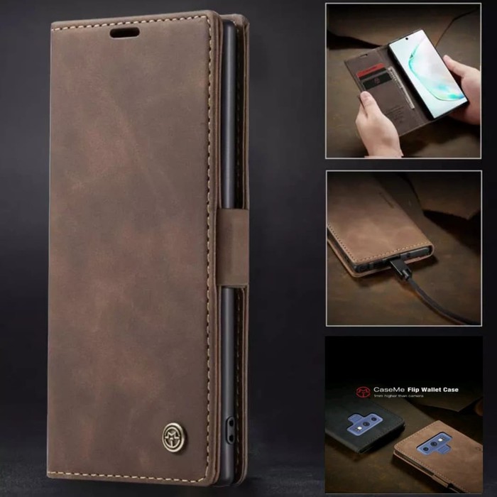 Original Retro Flip Case Samsung Note 9 - Casing Samsung Note 9 Case Leather