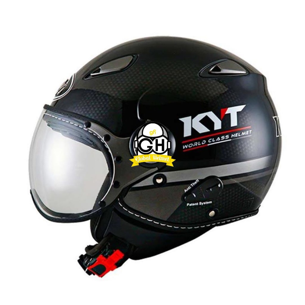 KYT HELM ELSICO #3 BLACK DOFF GUNMETAL SINGLE VISOR