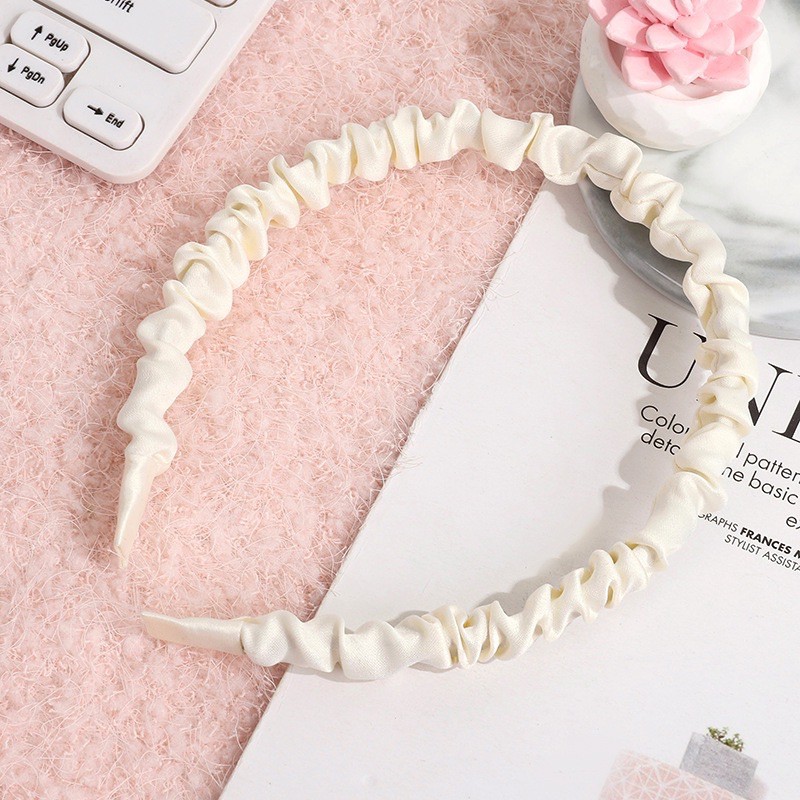 Toko1234. | BANDO korea kerut scrunchie headband warna pastel-Bando Korea Putih