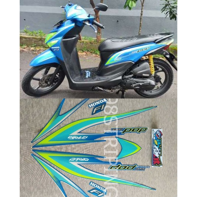 STIKER STRIPING LIS STANDAR ORI NEW HONDA BEAT POP IDLING STOP HIJAU TAHUN 2015