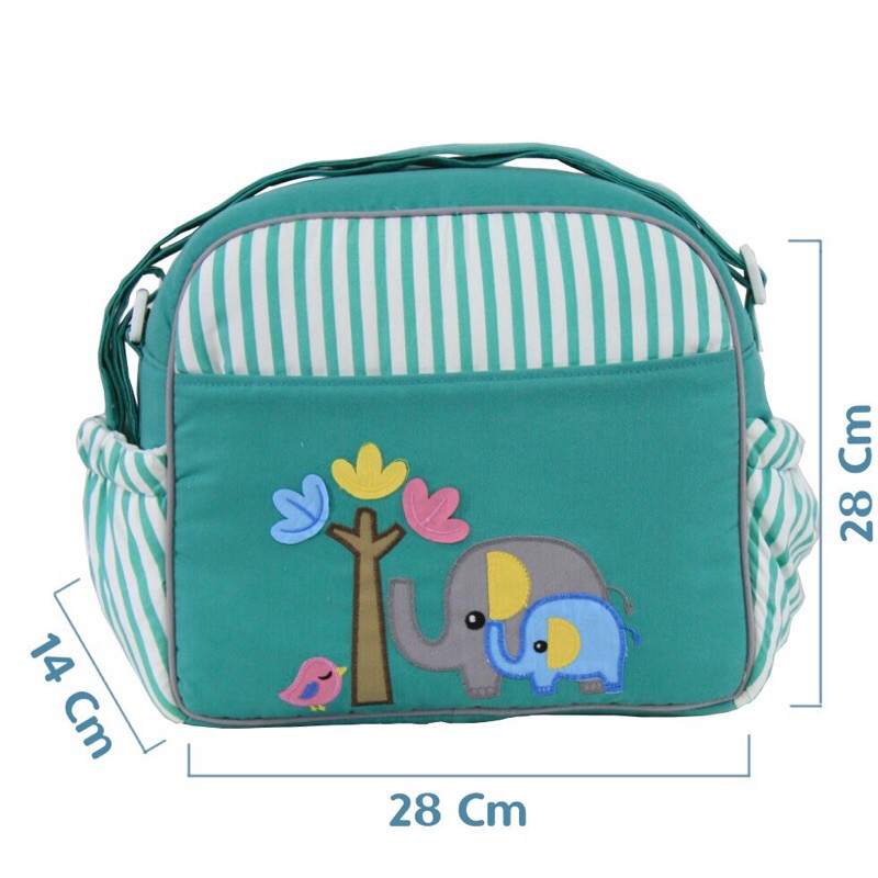 Omiland Tas Bayi Kecil-Medium Stripe Bordir Elephant Series OBT4225 4226 TAS MULTIFUNGSI PRAKTIS