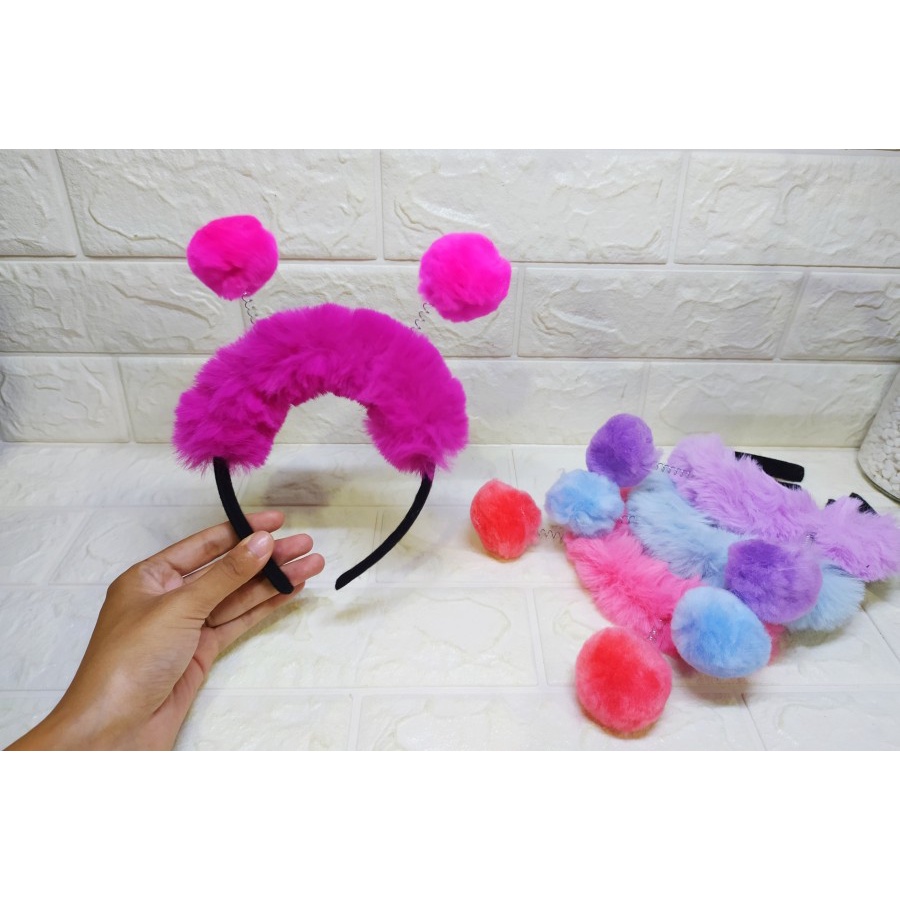 Bando Antena Pom - Pom - Bando Bulu Cantik Cute