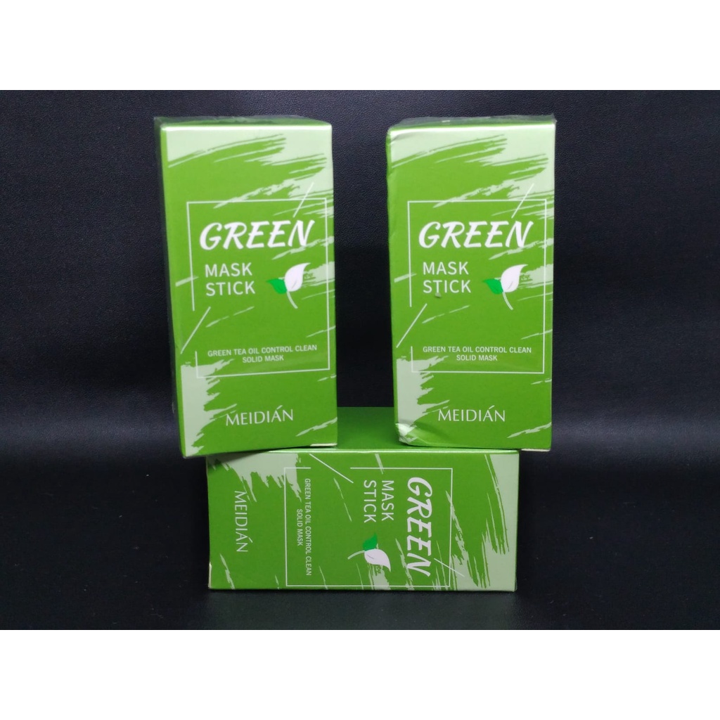 Meidian Green Mask Stick 40gr Original Green Tea Mask Stick Oil Control Clean Solid Mask Cleansing Mask Menyeimbangkan Minyak Pada Kulit Mengangkat Sel Kulit Mati Menutrisi Kulit