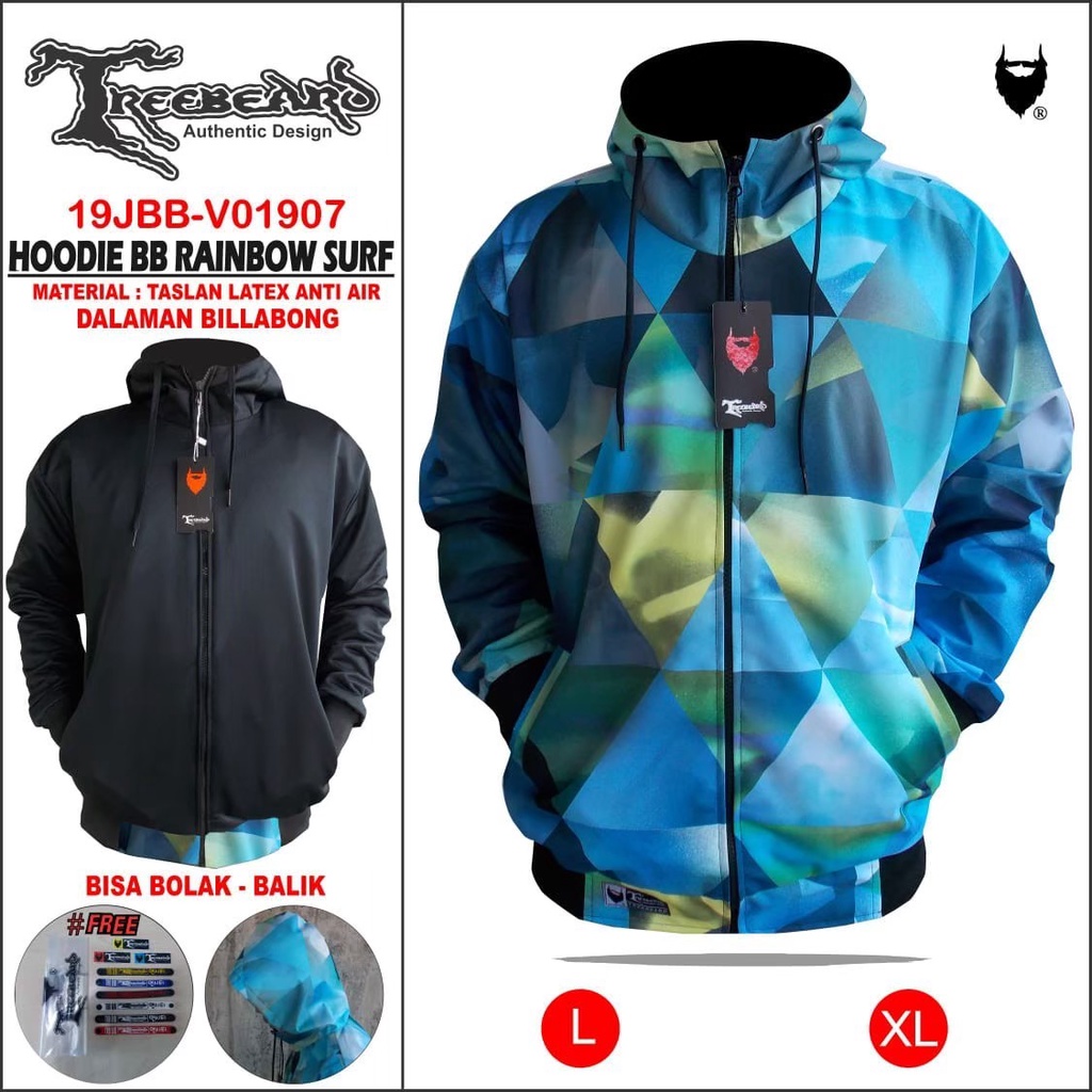 TERUPDATE ! JAKET BB 2IN1 ANTI AIR ORIGINAL TREEBEARD Jaket Pria Anti Air - Jaket Hoodie BB - Jaket Bolak-Balik Anti Air