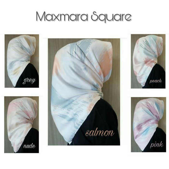 Jilbab kerudung maxmara lux motif bunga shabby segiempat hijab square