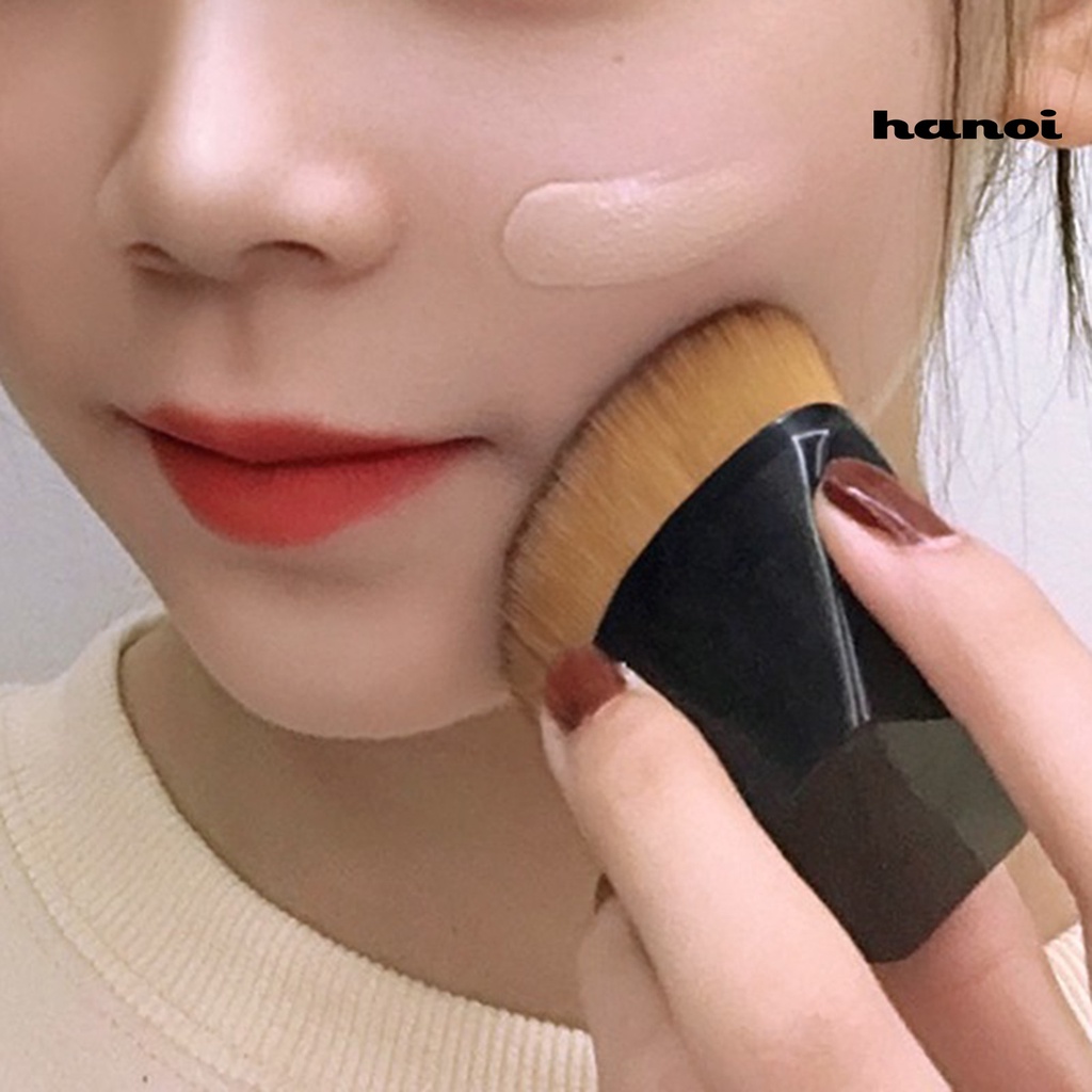 HQTM_Portable Flat Top Hexagon Face Powder Foundation Makeup Brush Cosmetic Tool