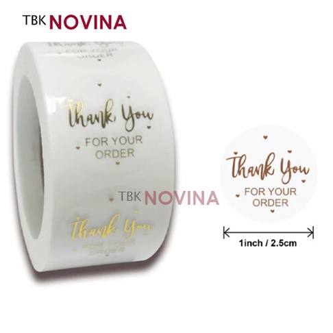 [KODE 110] Stiker Transparant Thank You / Label segel Terima kasih 2.5cm (10pcs)