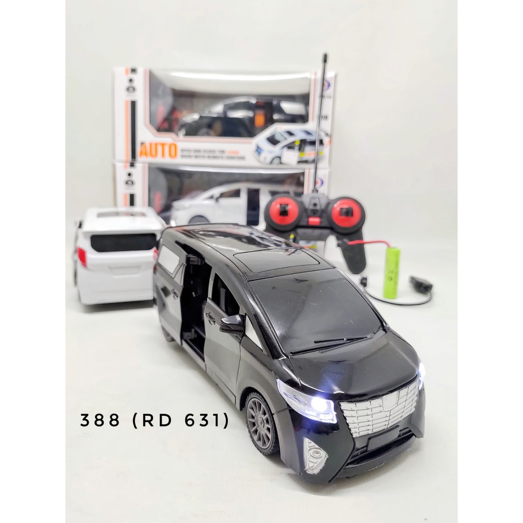 RC Mobil ALPHARD Open Sliding Door warna Hitam / Putih 1:18 (CHARGER)