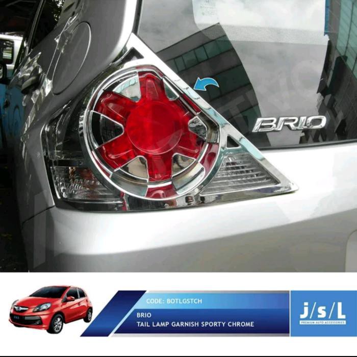 GARNISH LAMPU BELAKANG MOBIL HONDA BRIO 2012-2015 CHROME FERRARI VARIASI