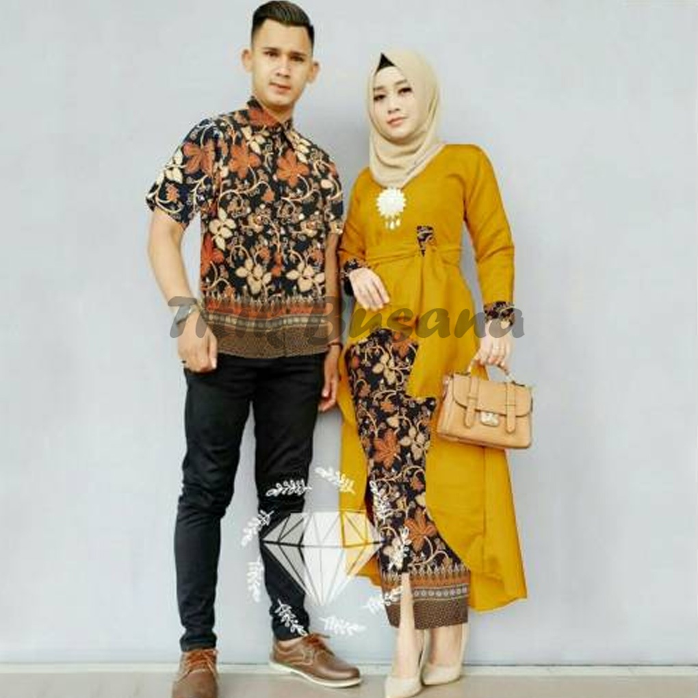 Batik Couple Pasangan ARUM Batik Couple Modern Set Kemeja Pesta Baju Capelan Gamis Suami Istri Baju 