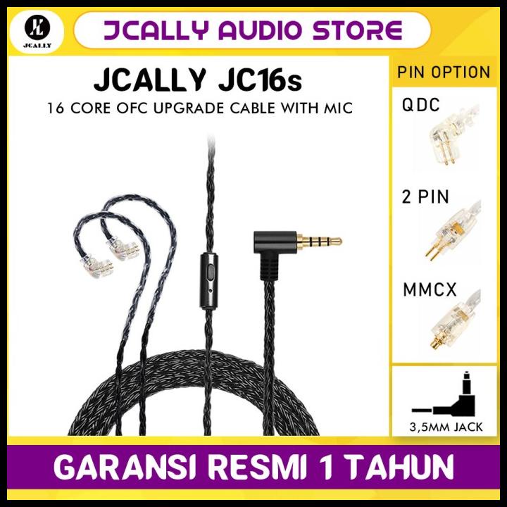 Jcally Jc16S Kabel Upgrade Ofc 16 Core With Mic Iem Headset Cable