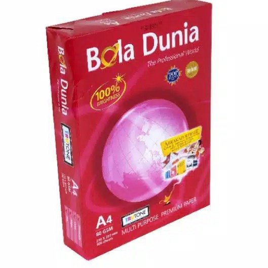

Kertas A4 Bola Dunia 80gr