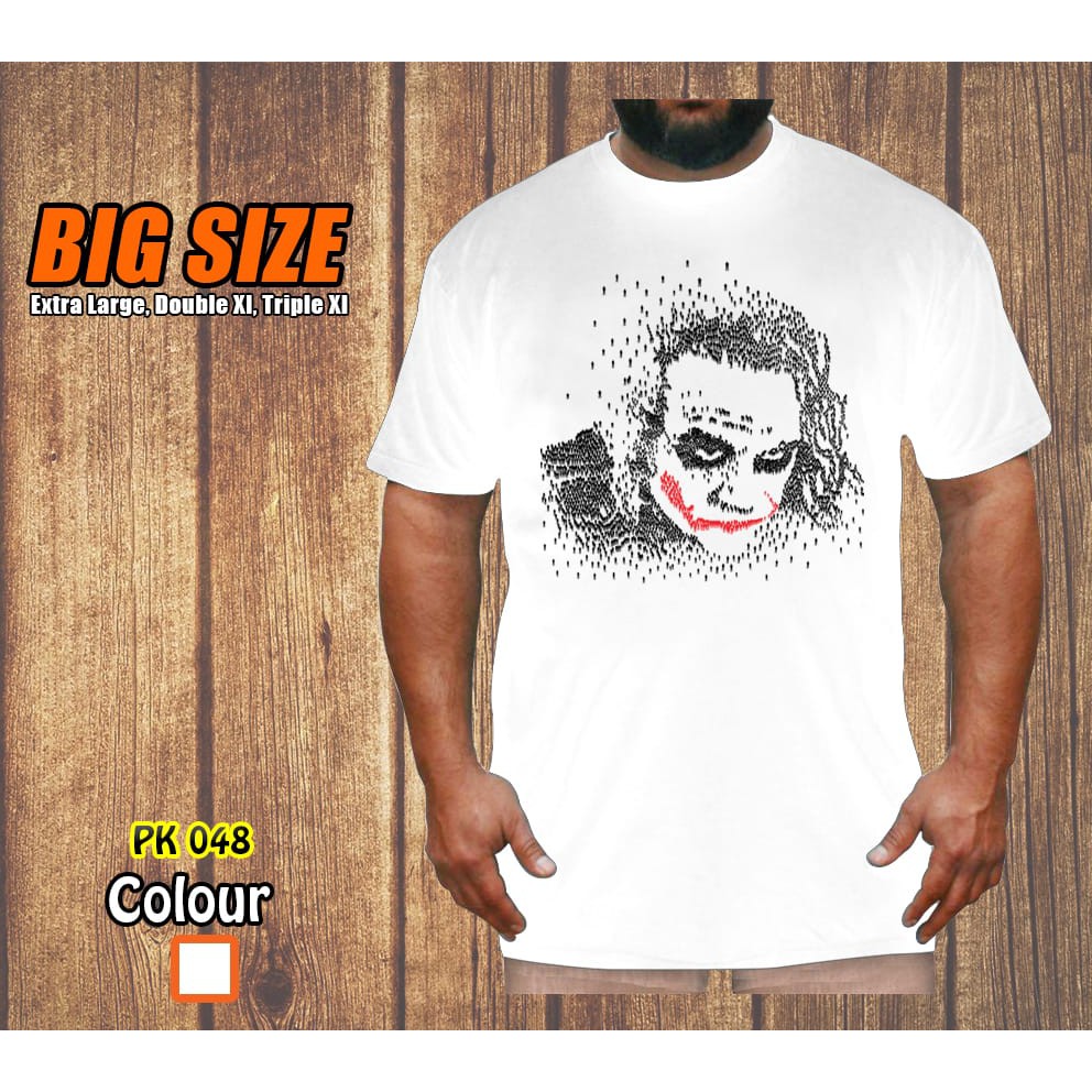 Kaos Baju Joker Orang  Putih Tshirt Big Size Jumbo Superhero XL-XXXL Rhymes Import