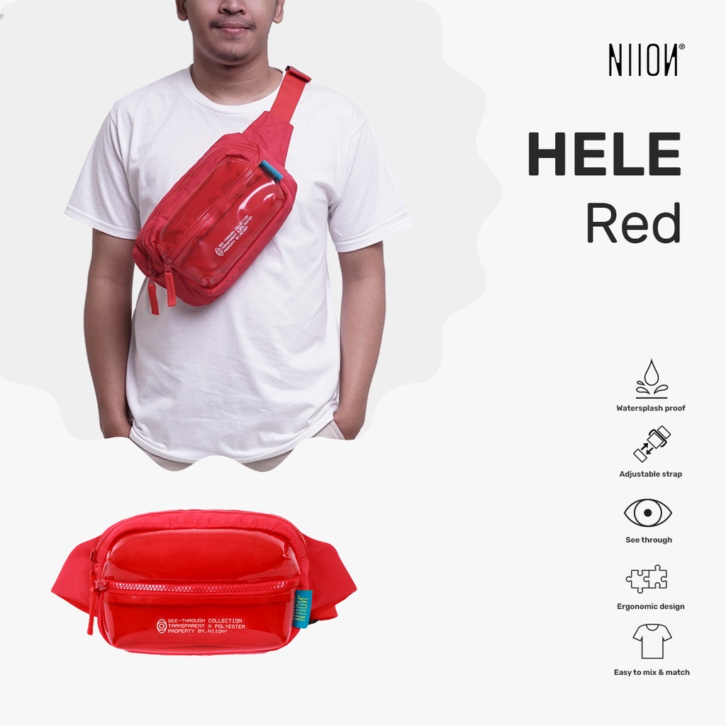 Niion Hele Red  Waistbag / Tas Pinggang Wanita Pria