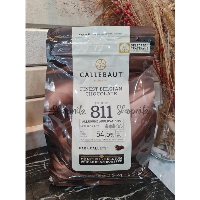 

BARRY CALLEBAUT 2,5 Kg DARK CALLETS 54,5% 811 FINEST BELGIAN CHOCOLATE