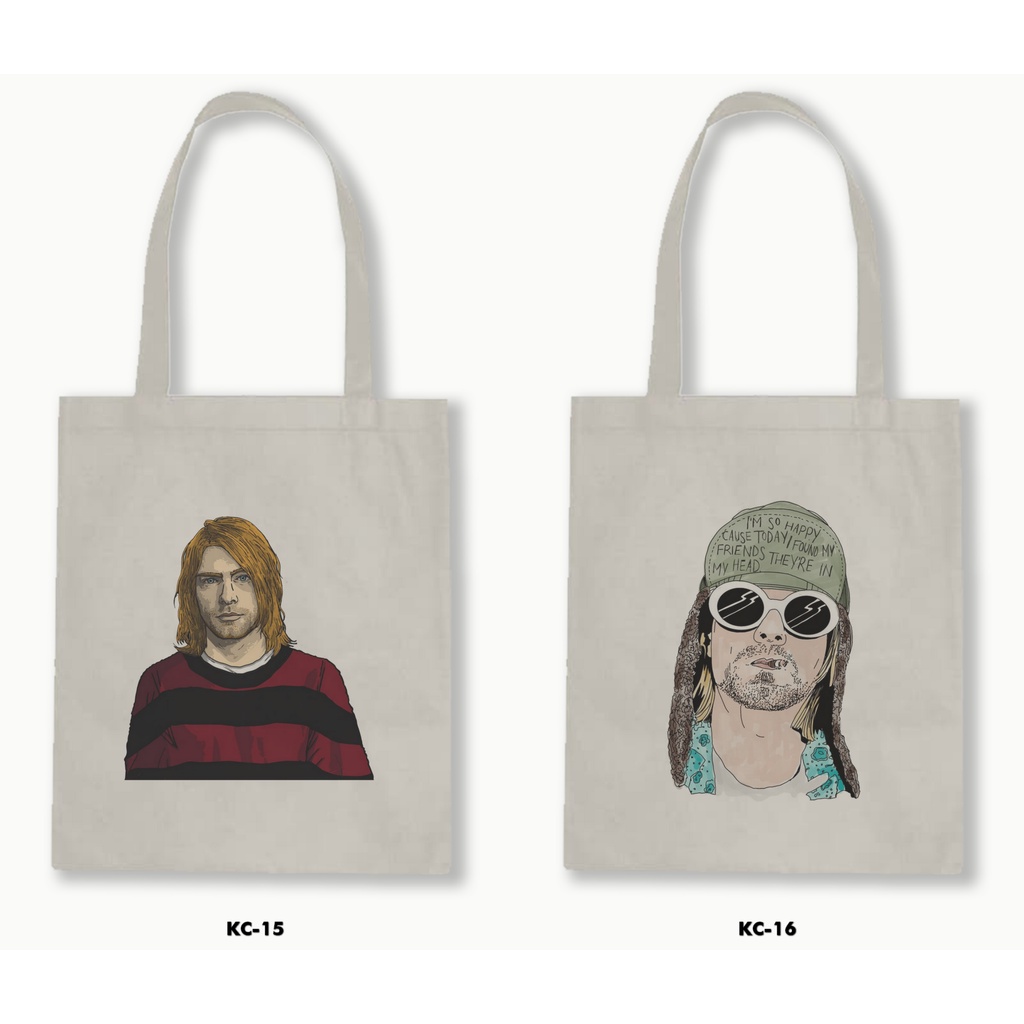 TOTE BAG BLACU - KURT COBAIN / NIRVANA 01