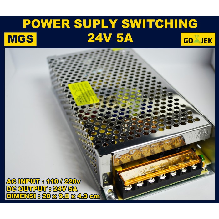 Power Supply Switching 24V 5A Body Besar