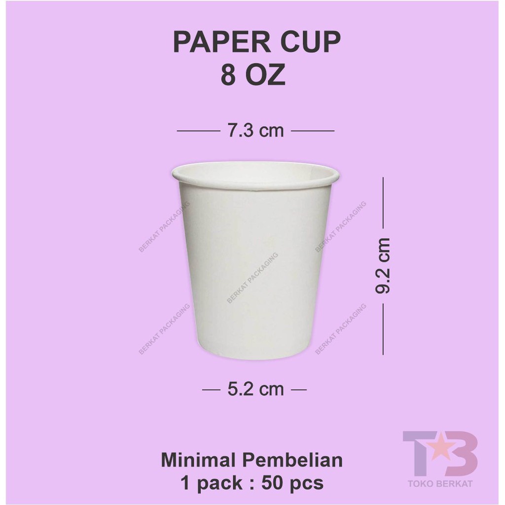 Paper Cup Polos 8oz Putih Paper Cup Hot Sablon Cetak Gelas Kertas Gelas Kopi Kertas 3513