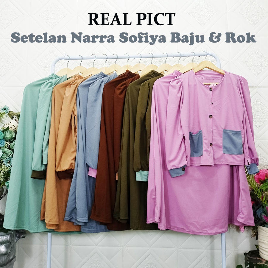 SETELAN NARRA SOFIYA BAJU JAKET DAN ROK SET CARLINA
