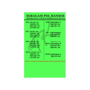 Seragam PDL Banser  Nasional Bahan katun Twill