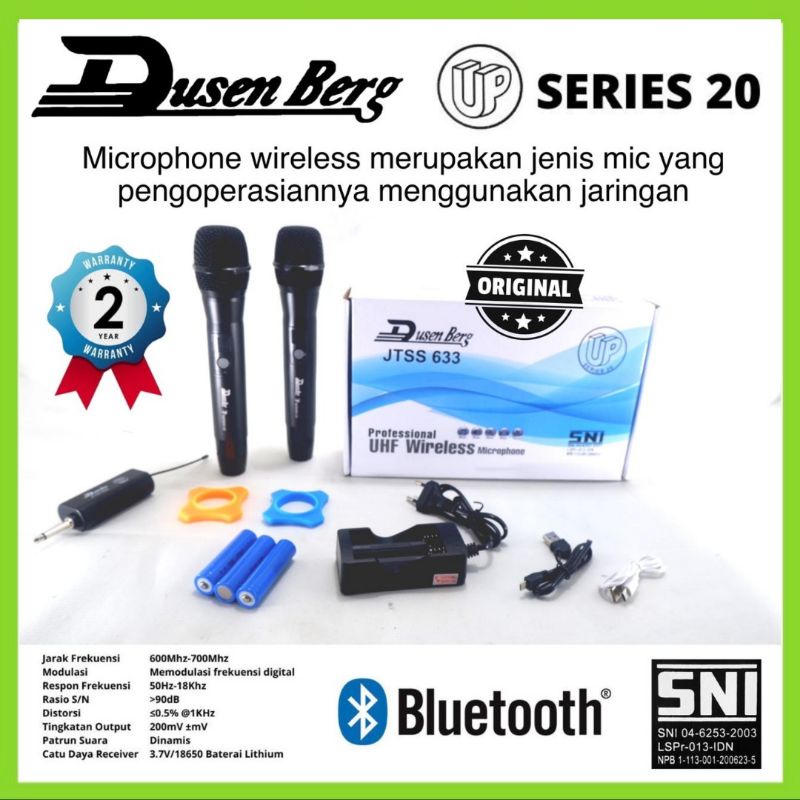 2 Mic Wireless DUSENBERG Series 20 Mic Bluetooth Bisa Charger- Garansi