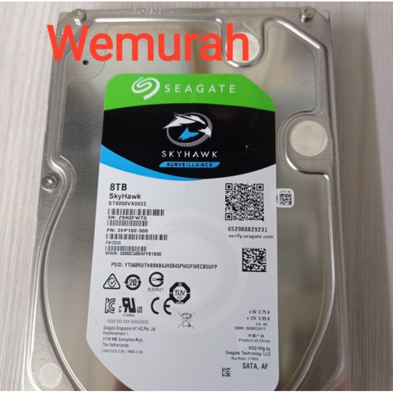 Hardisk CCTV 8TB 3.5&quot; SATA III Second - Harddisk 8TB Komputer/PC SATA