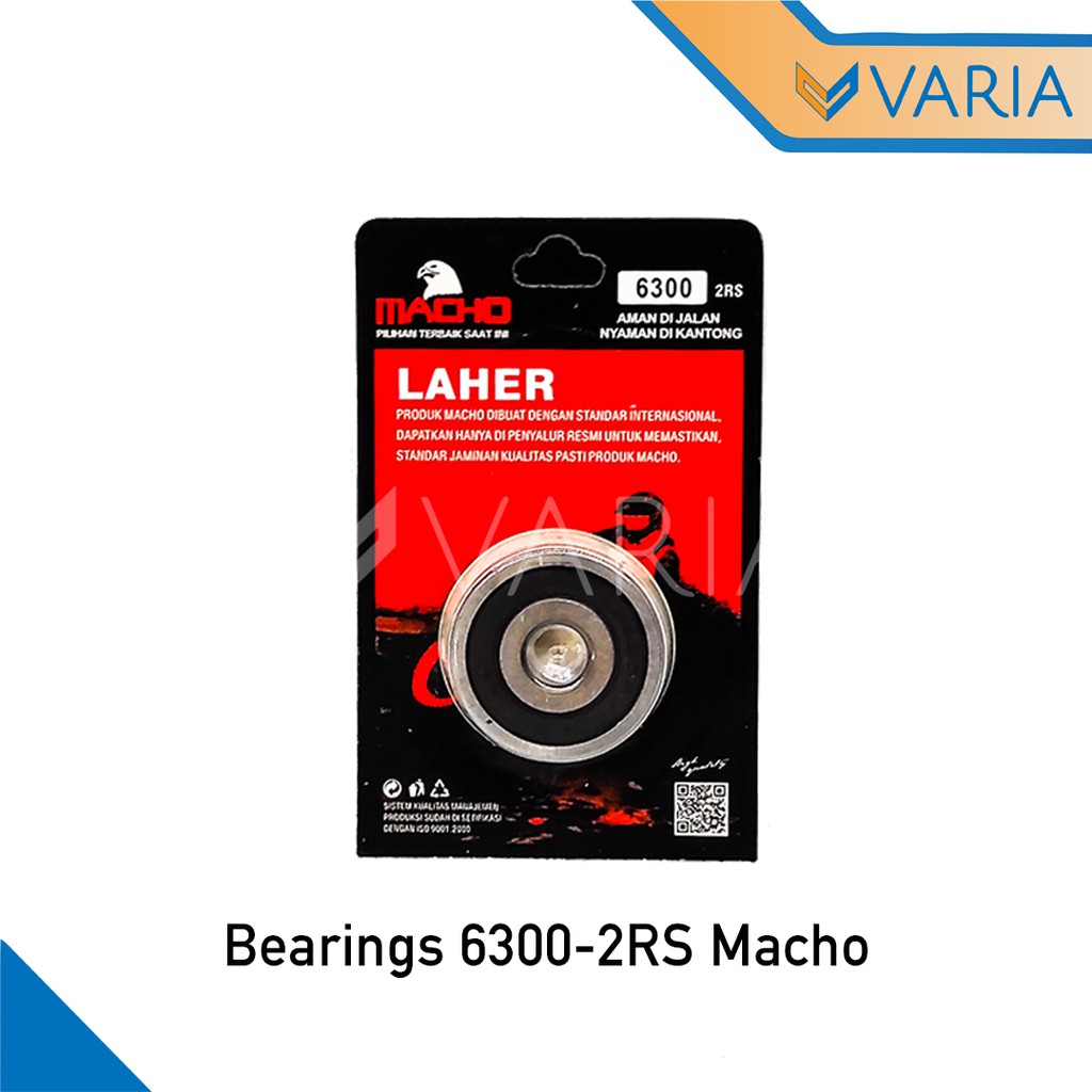 Bearing / Laher Roda Motor 6300 2RS Tutup Karet Double Macho