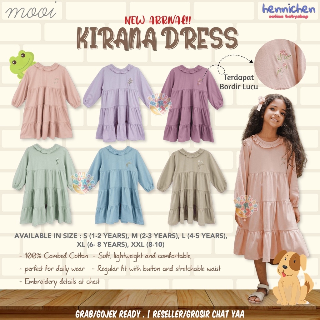 PROMO 7.7 PROMO BAJU LEBARAN MURAH MOOI TUNIK MOOI  BAJU LEBARAN KIRANA DRESS BAJU ANAK TERUSAN DRESS PAKAIAN FASHION ANAK PEREMPUAN 1 - 10 TAHUN