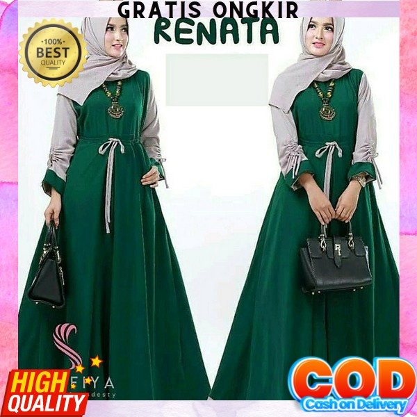 Ranaya Dress Set Baju Pakaian Fashion Muslim Wanita Gamis Perempuan Remaja Dewasa Orang Tua Kekinian
