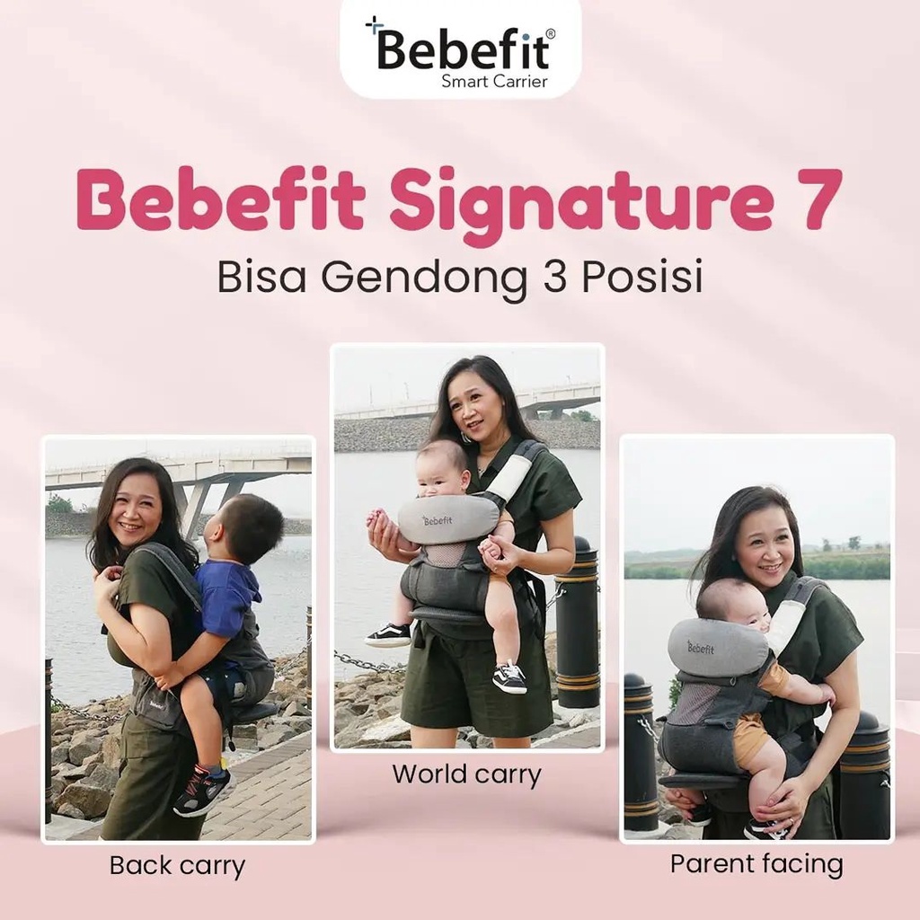 Bebefit Bebefit Signature 7 Smart Carrier Foldable Hipseat Baby Carrier (Gendongan Bayi)