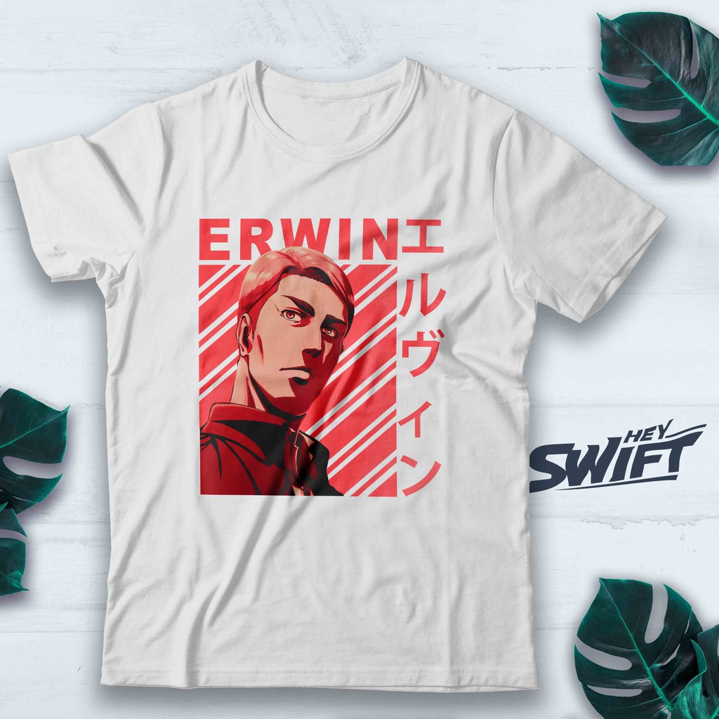 KAOS ERWIN ANIME ATTACK ON TITAN AOT SNK T-SHIRT BAJU DISTRO