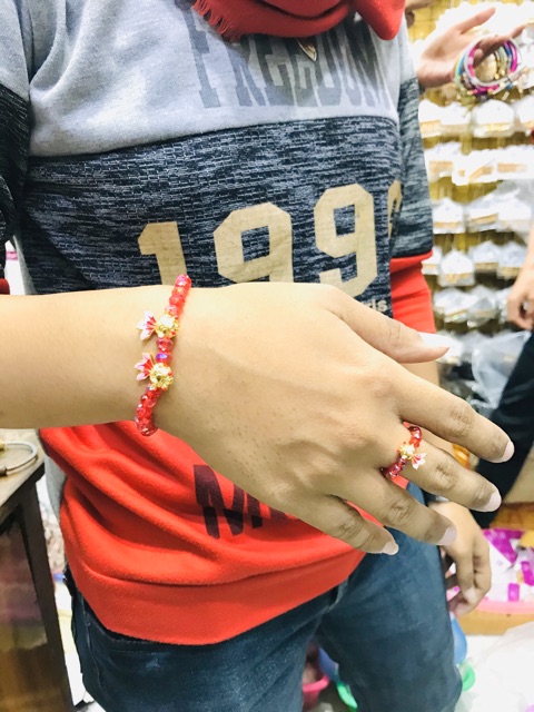 Gelang wanita // satu set cincin dan gelang // gelang ikan koki// replika emas // gelang krisral