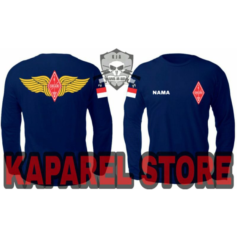 Kaos Orari Organisasi Amatir Radio Indonesia/Baju Orari/Atasan Pria Wanita Orari Lengan Panjang Logo