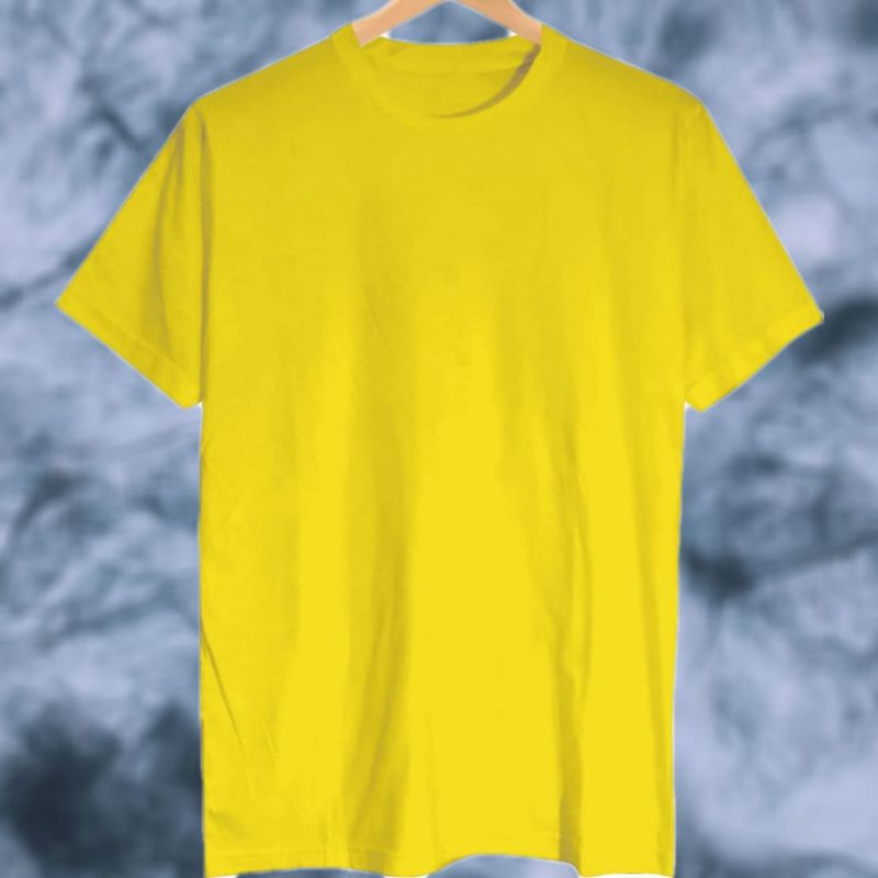 Baju kaos polos dewasa laki dan perempuan warna KUNING -  Bahan catton combad 30"S