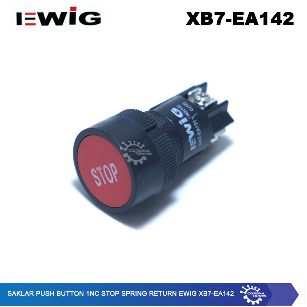 EWIG XB7-EA142 - Saklar Push Button 1NC STOP Spring Return